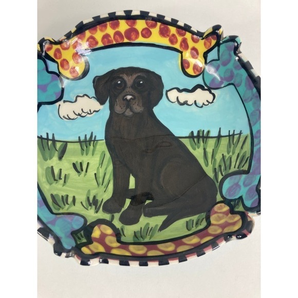 Hand Made Labrador Retriever Ceramic Bowl - Picture 2 of 4